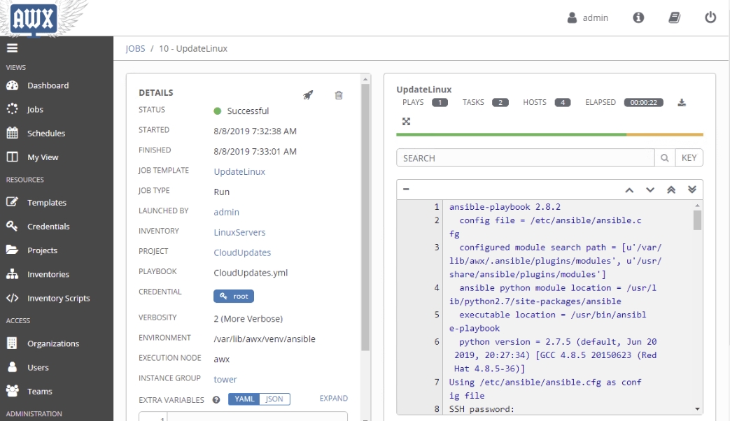 AWX: Workflow execution