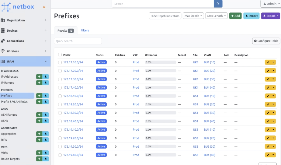 NetBox: Device inventory